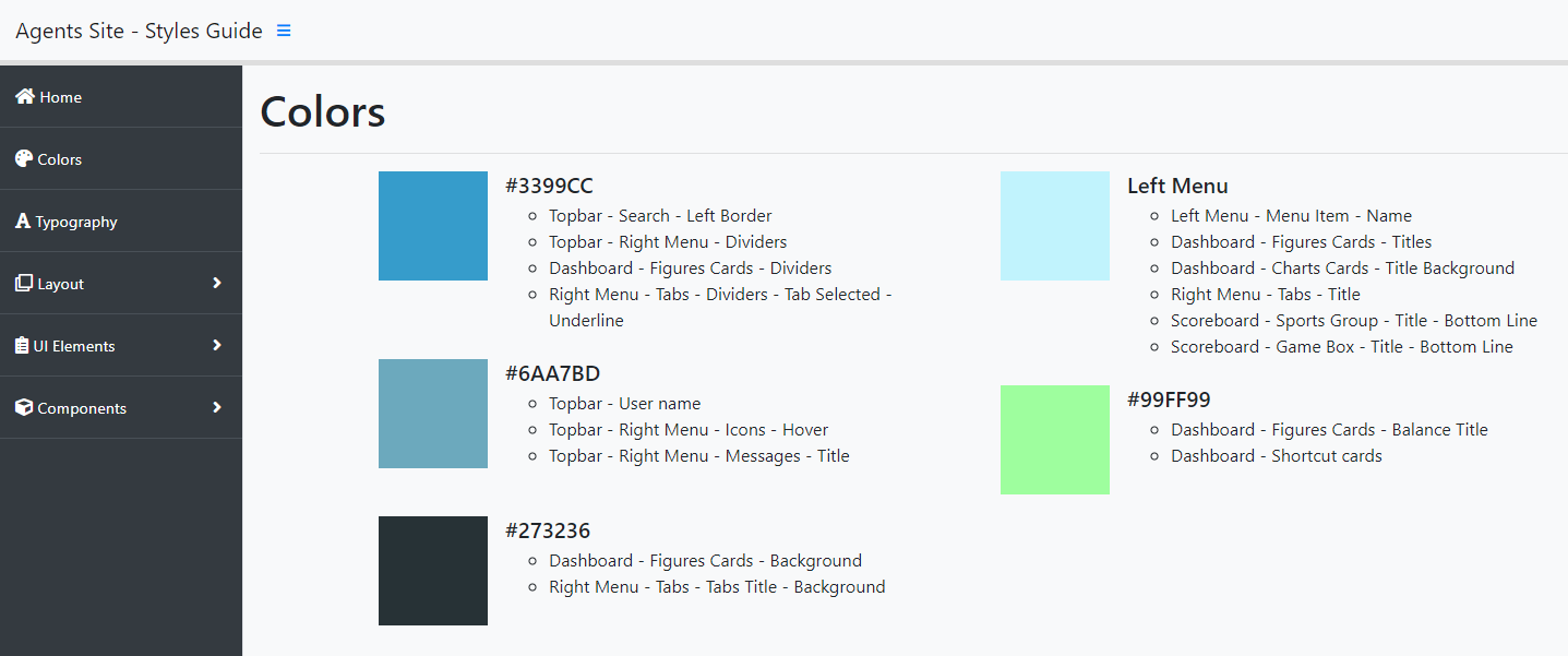 Component library in Figma showing modular UI components with usage guidelines, states, and Angular code snippets